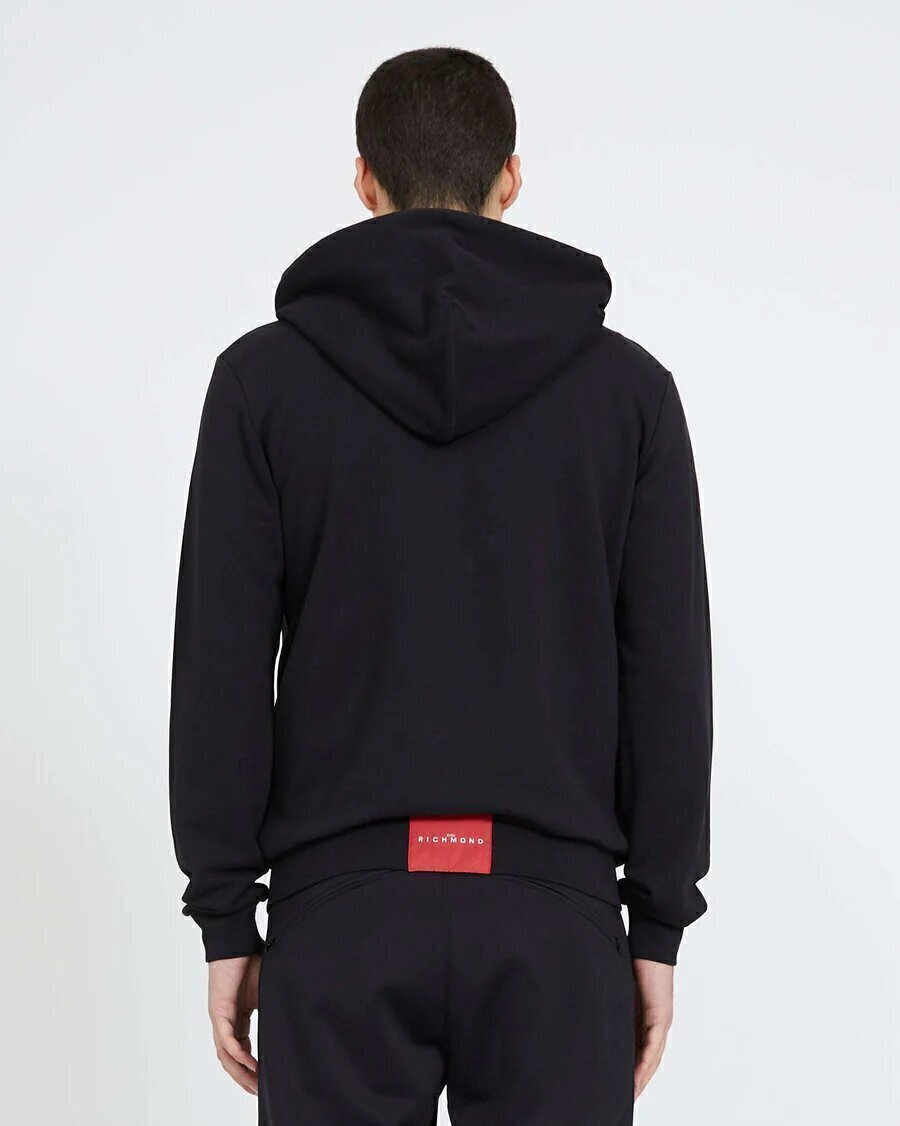 JOHN RICHMOND  Felpa Zip E Cappuccio Logo Ric Uomo |  JEK PIT