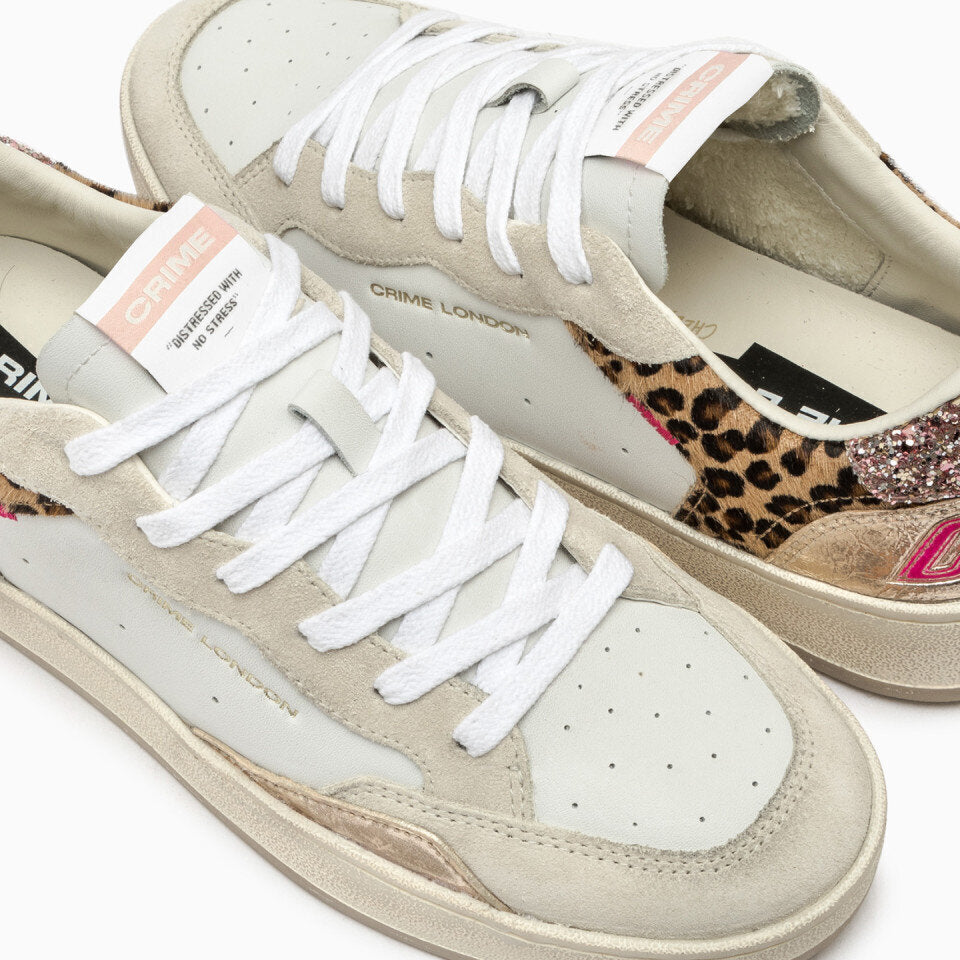 CRIME LONDON  Sneakers Leop. Logo Retro Grande Donna |  JEK PIT