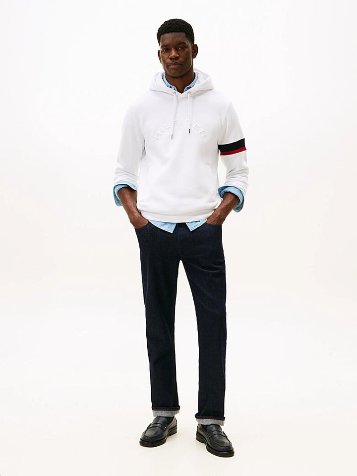 TOMMY HILFIGER  Felpa Con Cappuccio Logo Embossed Uomo |  JEK PIT