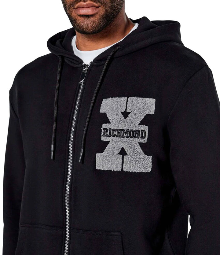 JOHN RICHMOND X  Felpa Con Zip e Cappuccio x Spugna Uomo |  JEK PIT