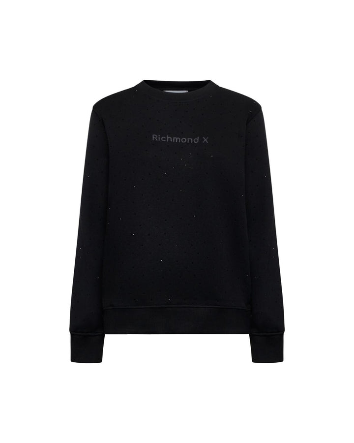 JOHN RICHMOND X  Felpa a Giro Con Strass Allover Donna |  JEK PIT