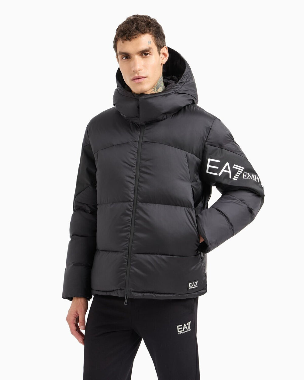 EMPORIO ARMANI EA7  Giubbotto in piuma Con Cappuccio Uomo |  JEK PIT