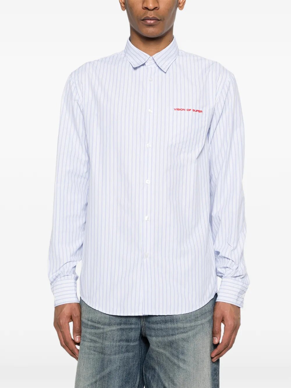 VISON OF SUPER  Camicia a Righe Con Ricamo Uomo |  JEK PIT