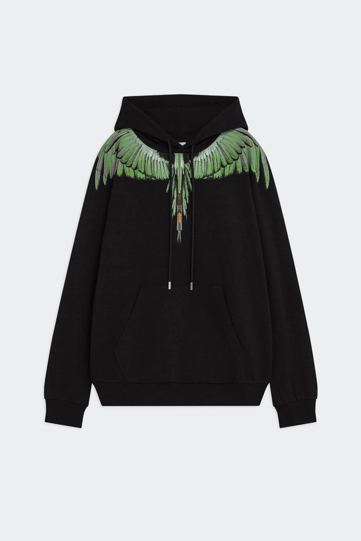 COUNTY OF MILAN - BURLON  Felpa Con Cappuccio Green Wings Uomo |  JEK PIT