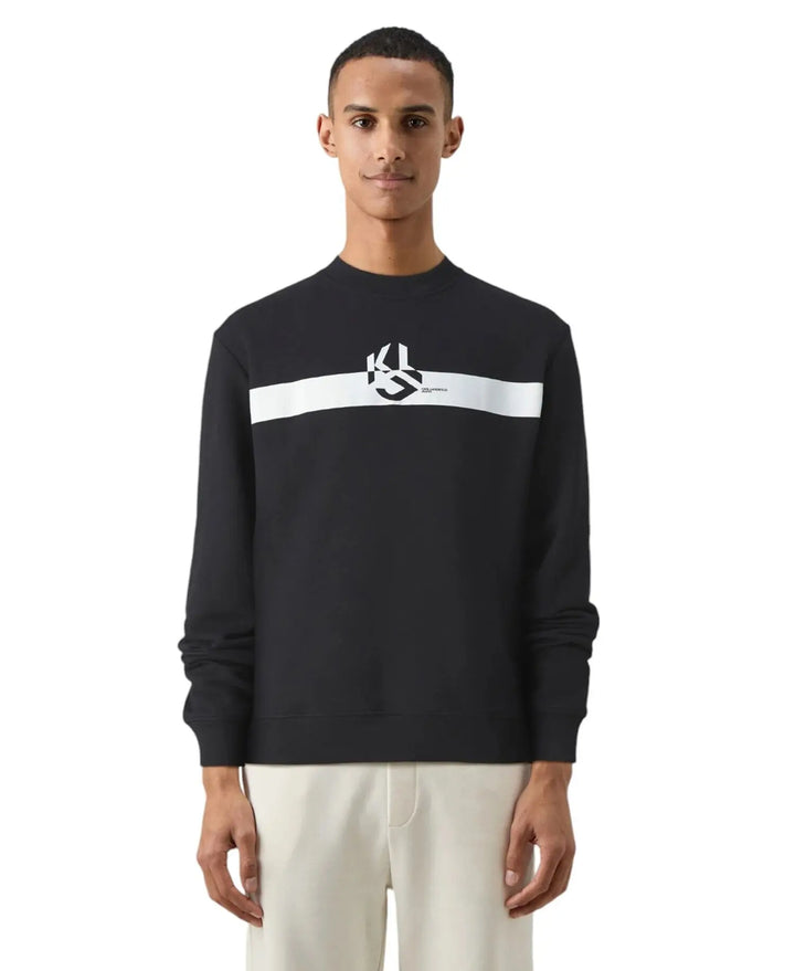 KARL LAGERFELD  Felpa Giro Stampa Logo Su Fascia Uomo |  JEK PIT