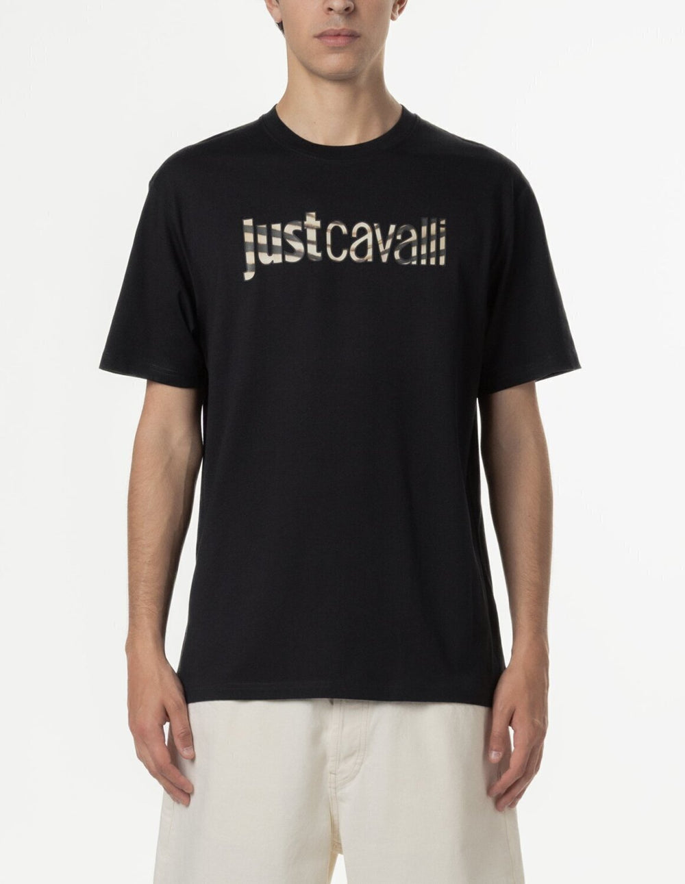 JUST CAVALLI  t-Shirt Logo Allover Leopardato Gr Uomo |  JEK PIT