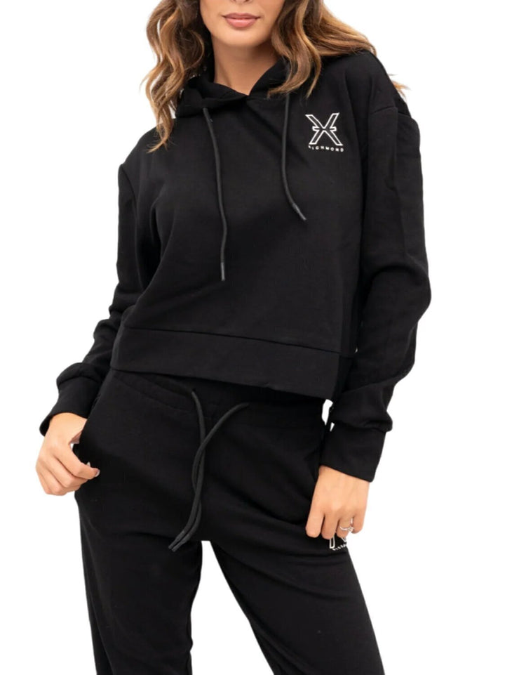 JOHN RICHMOND X  Felpa Cappuccio Con Logo Ricamato Donna |  JEK PIT