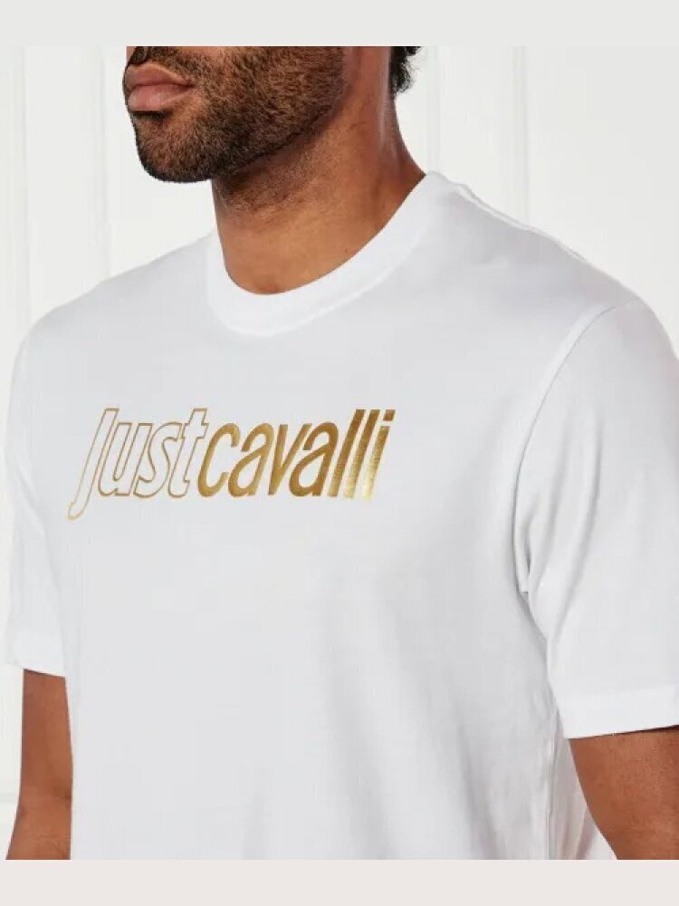 JUST CAVALLI  t-Shirt Jersey Logo Gold Mat Gr Uomo |  JEK PIT