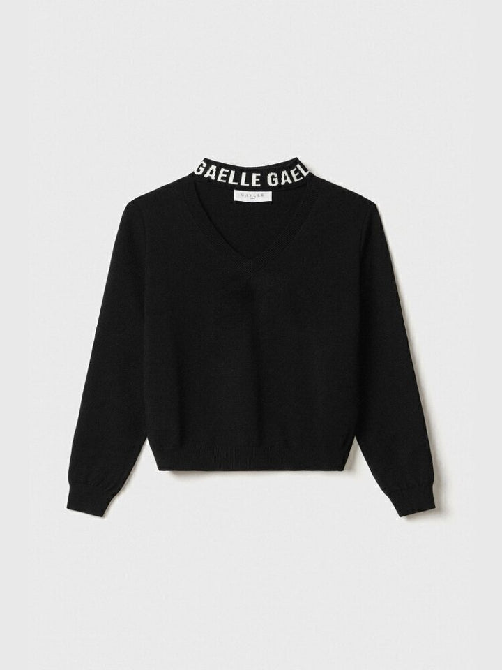 GAELLE  Maglione a Punta Logo Su Collo Donna |  JEK PIT