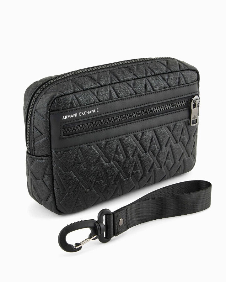 ARMANI EXCHANGE  Pochette Pelle 2 Zip Logo Allover Uomo |  JEK PIT