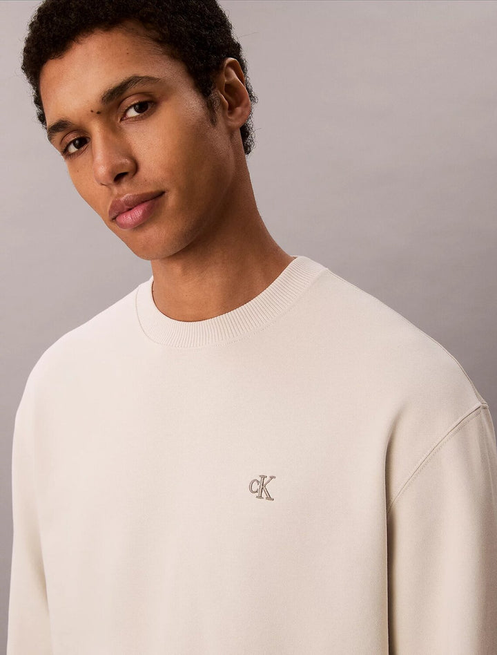 CALVIN KLEIN  Maglione Giro Logo Ricamato Uomo |  JEK PIT