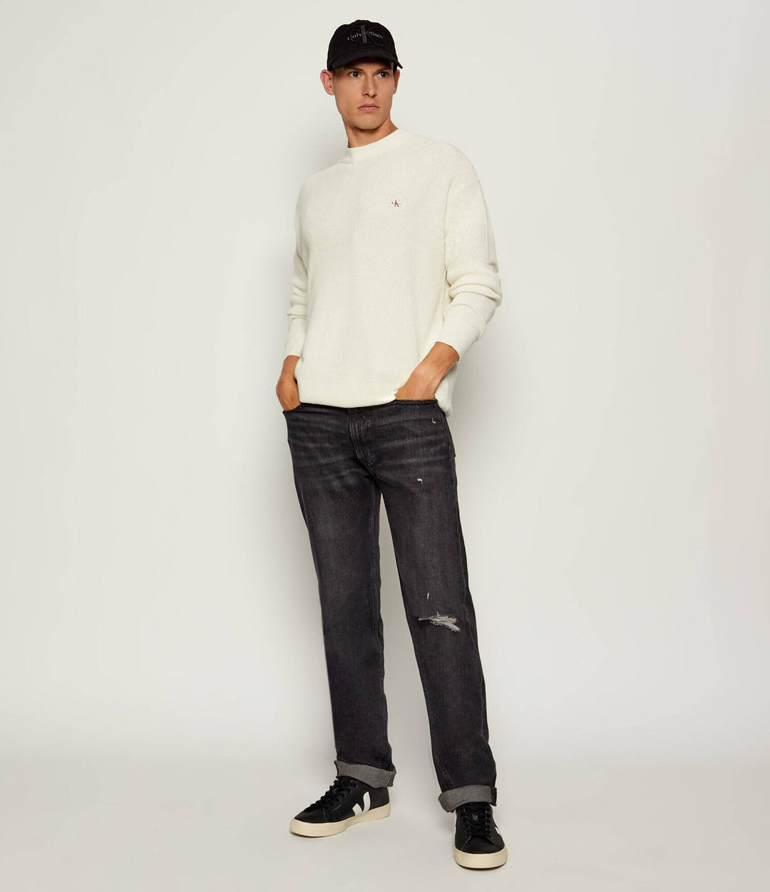 CALVIN KLEIN  Maglione Girocollo Nido D`ape Uomo |  JEK PIT