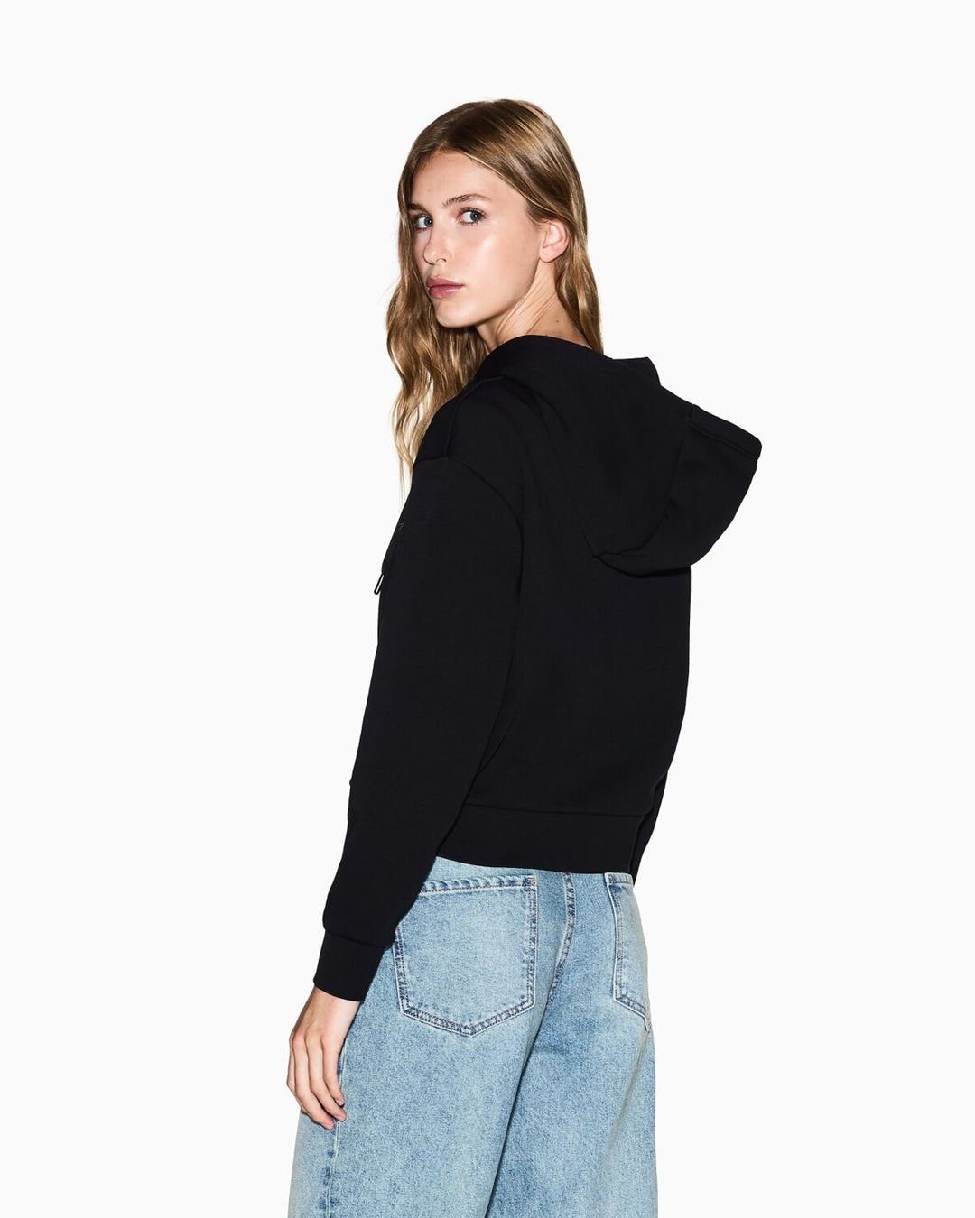 ARMANI EXCHANGE  Felpa Capp. e Zip Logo Ricamato Piccolo Donna |  JEK PIT