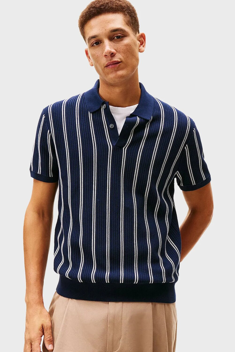 TOMMY HILFIGER  Polo Rigata Con Logo Su Manica Uomo |  JEK PIT