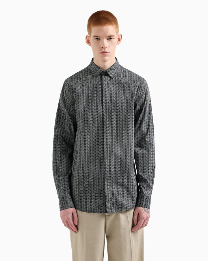 ARMANI EXCHANGE  Camicia Logo Circle Allover Uomo |  JEK PIT