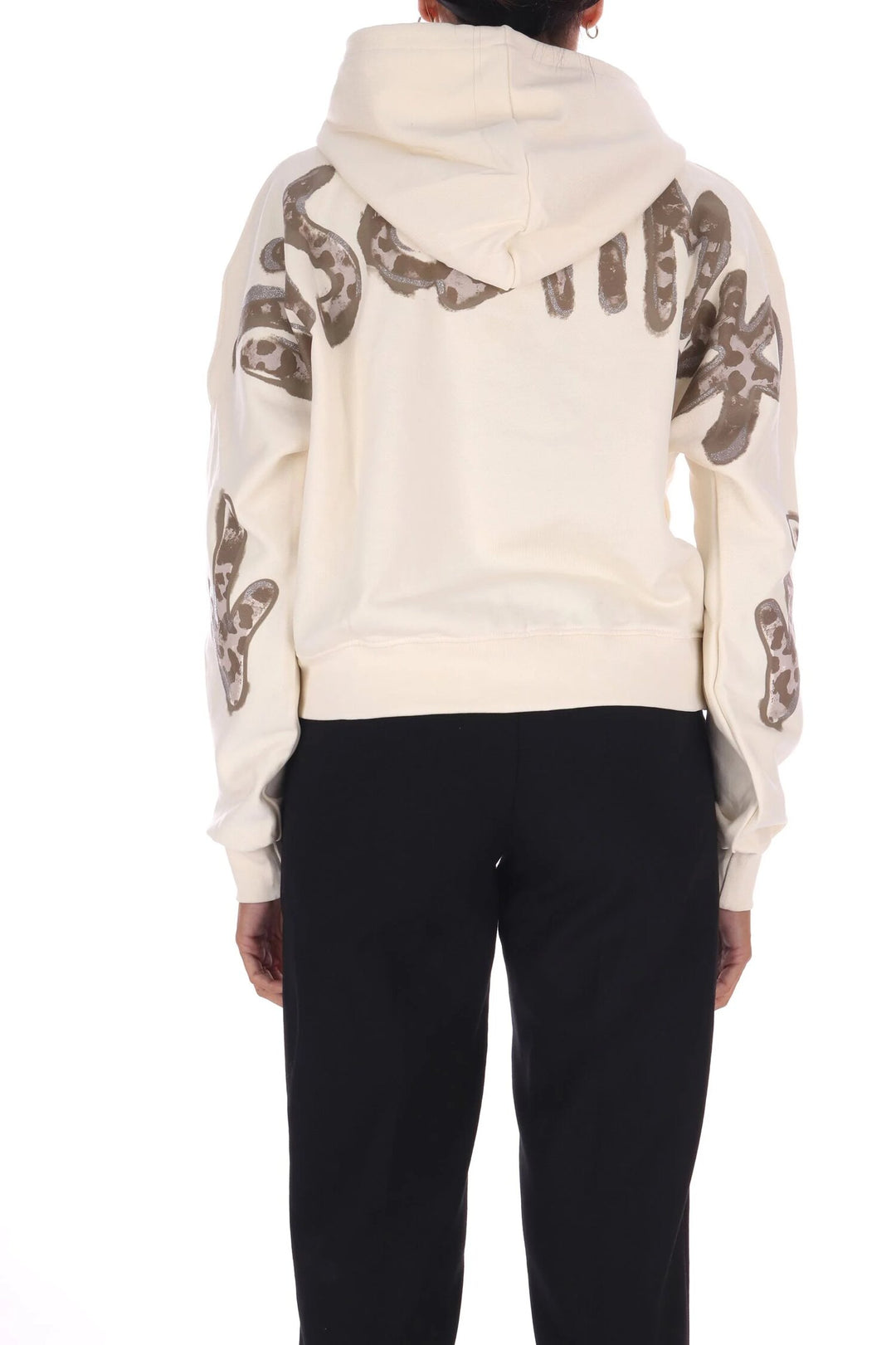 DISCLAIMER  Felpa Crop Con Cappuccio Stampa Retro Donna |  JEK PIT