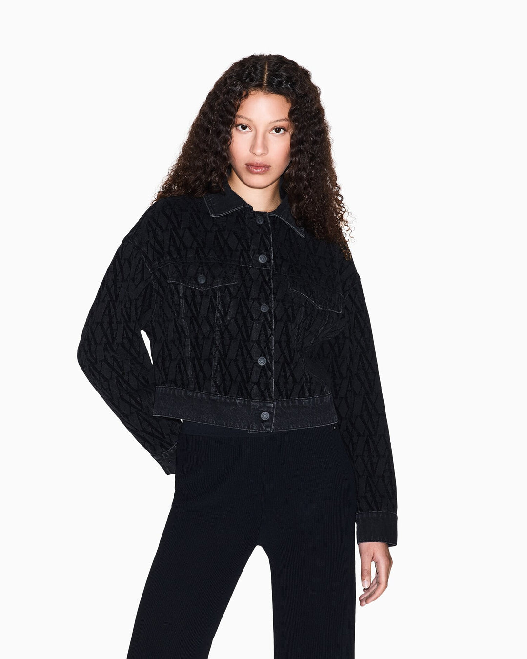 ARMANI EXCHANGE  Giubbino In Jeans Logo Allover Grande Donna |  JEK PIT