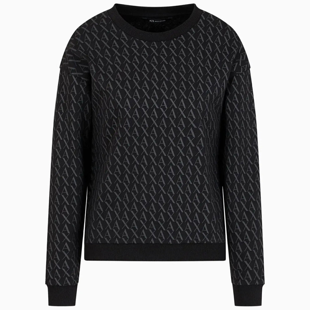 ARMANI EXCHANGE  Felpa Giro Logo Allover Donna |  JEK PIT