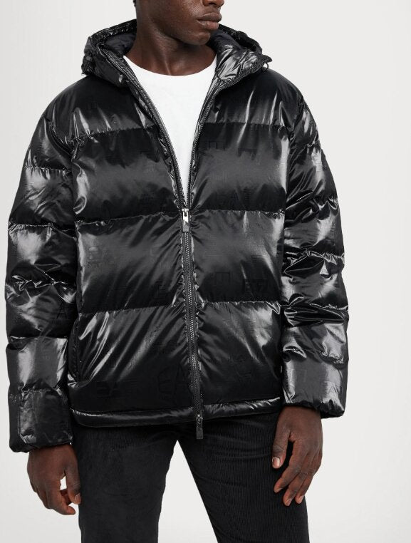 EMPORIO ARMANI EA7  Piumino Capp. Lucido Logo Allover Uomo |  JEK PIT