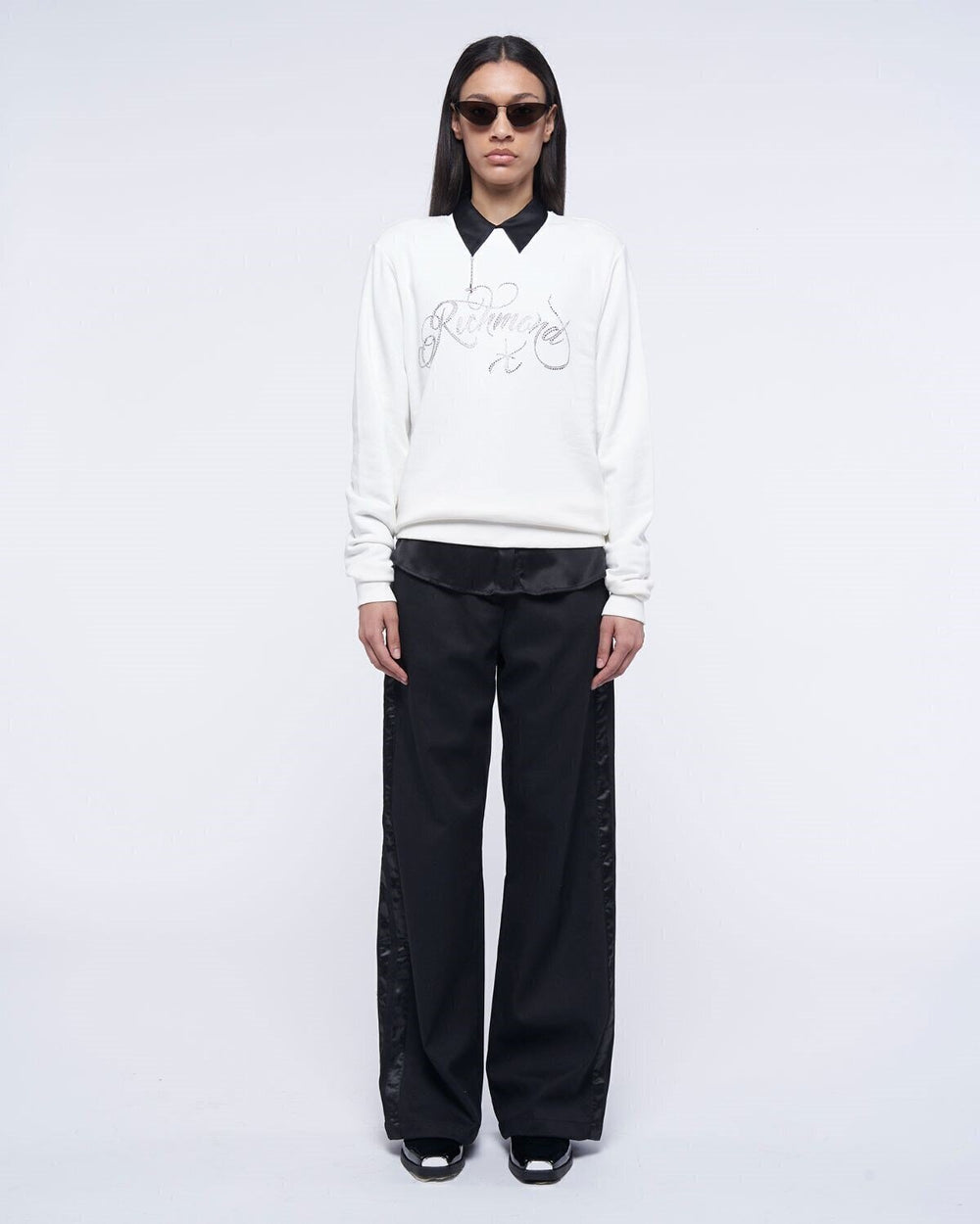 JOHN RICHMOND X  Felpa Giro Logo Brillantini Donna |  JEK PIT