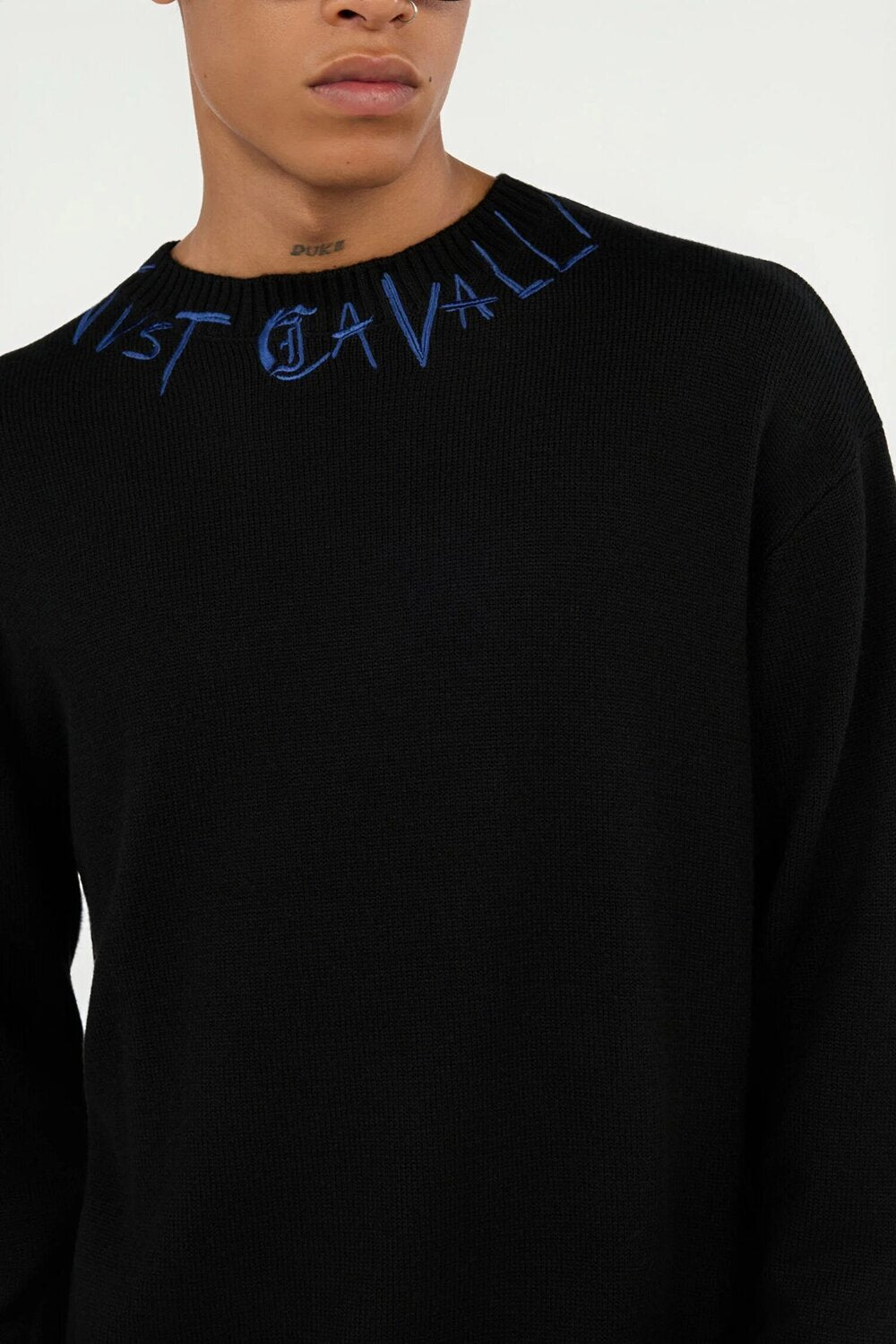 JUST CAVALLI  Maglione Mix Wo Logo Collo Jacqu Uomo |  JEK PIT