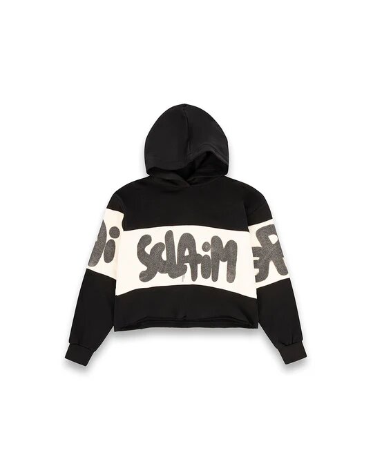 DISCLAIMER  Felpa Capp. Bicolor Logo Spray Grande Donna |  JEK PIT