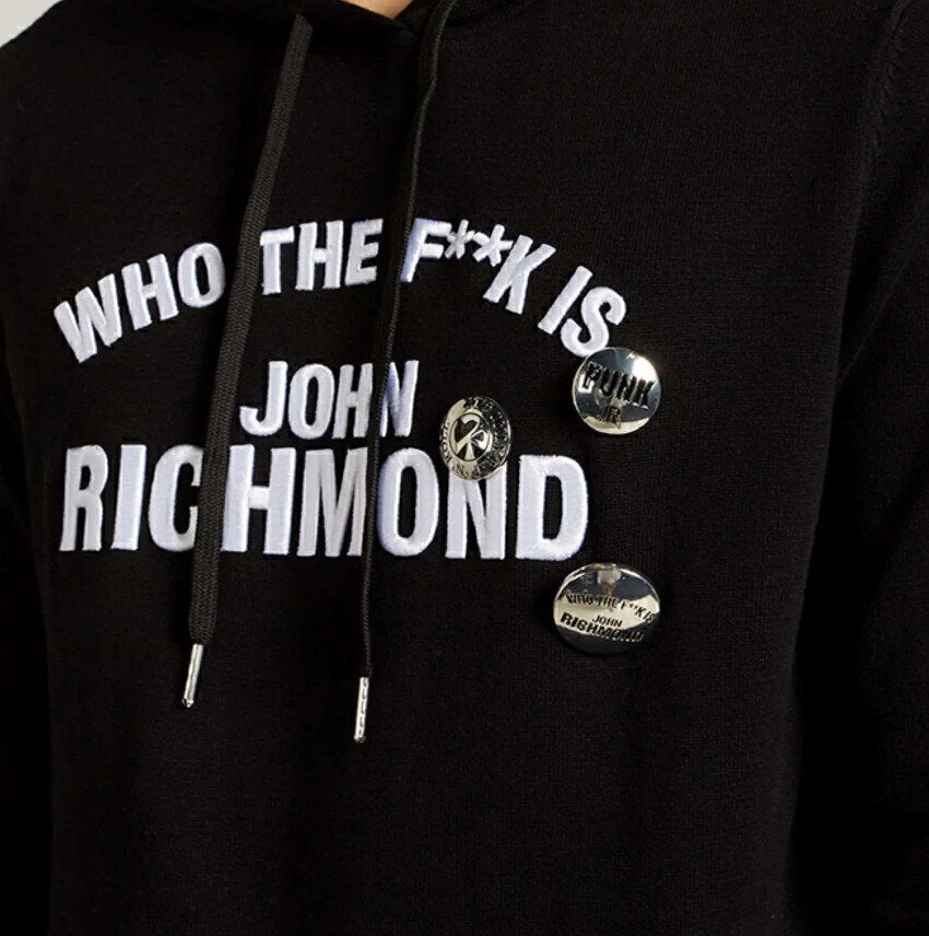 JOHN RICHMOND  Felpa Con Cappucio e Ricamo Centrale Uomo |  JEK PIT
