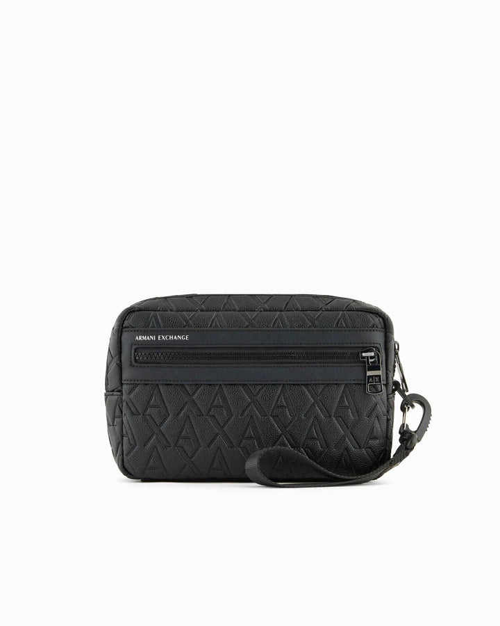 ARMANI EXCHANGE  Pochette Pelle 2 Zip Logo Allover Uomo |  JEK PIT