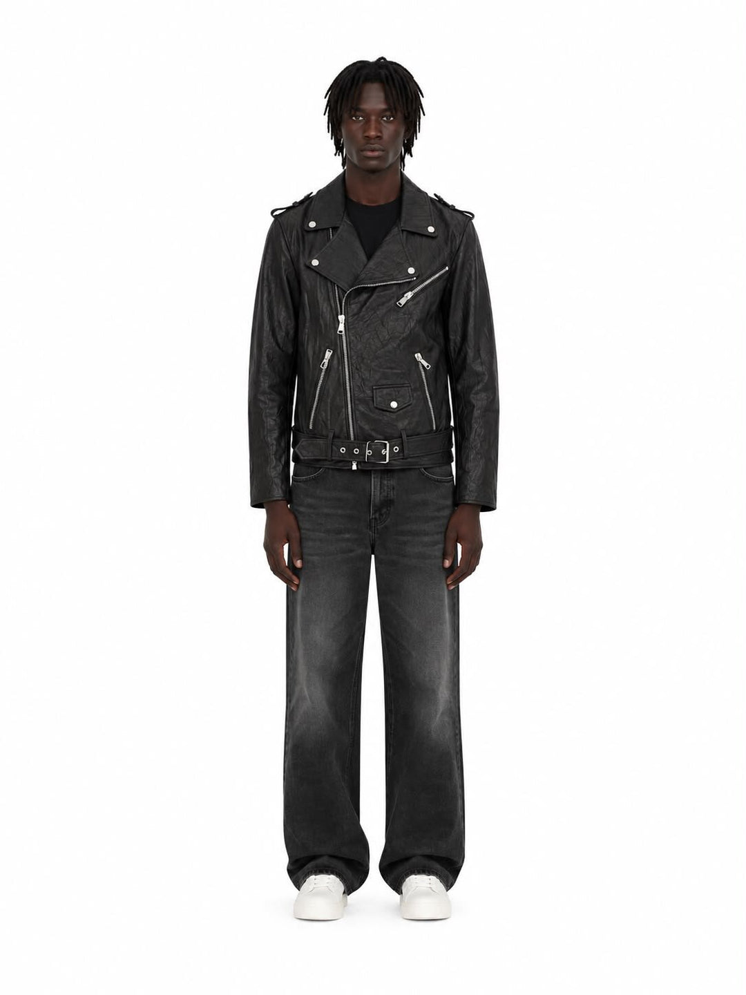 Chiodo Real Leather Trethed Patt Uomo - JEK PIT