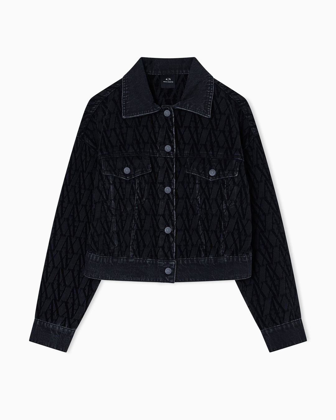 ARMANI EXCHANGE  Giubbino In Jeans Logo Allover Grande Donna |  JEK PIT