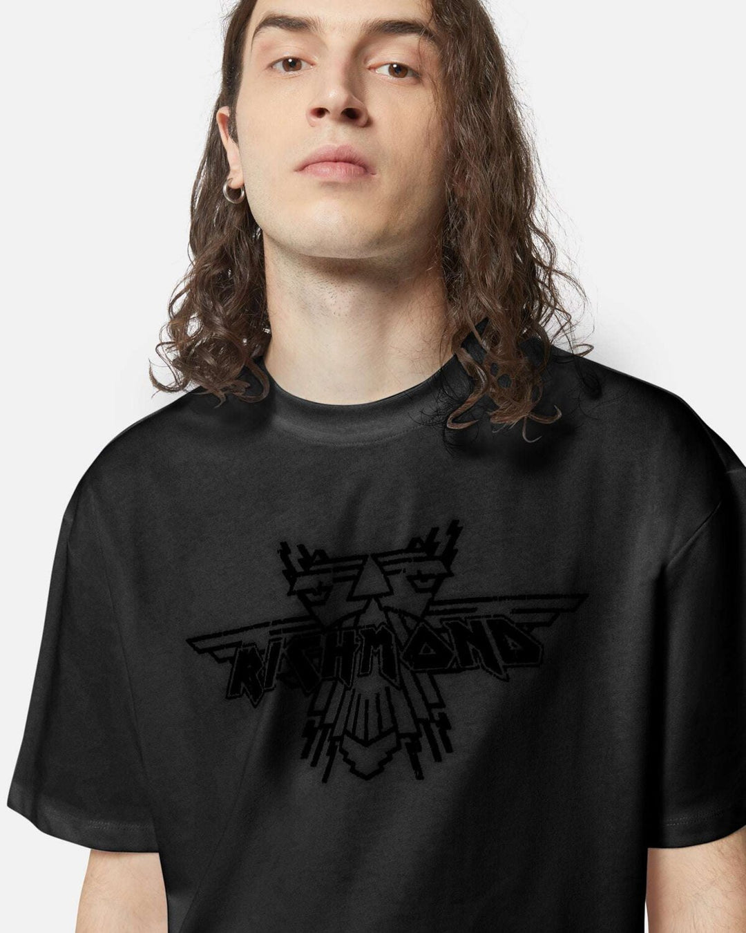 T-Shirt Over Stampa Floccata Uomo - JEK PIT
