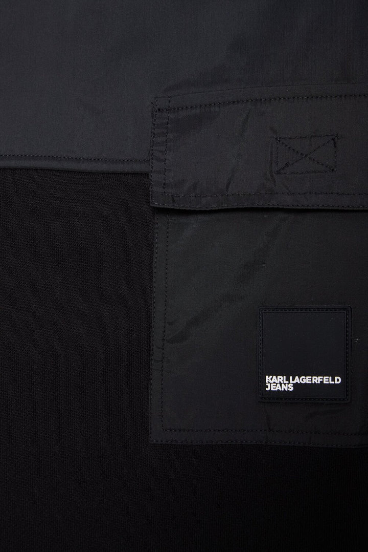 KARL LAGERFELD  Felpa Giro Con Taschino Nylon Patch Uomo |  JEK PIT