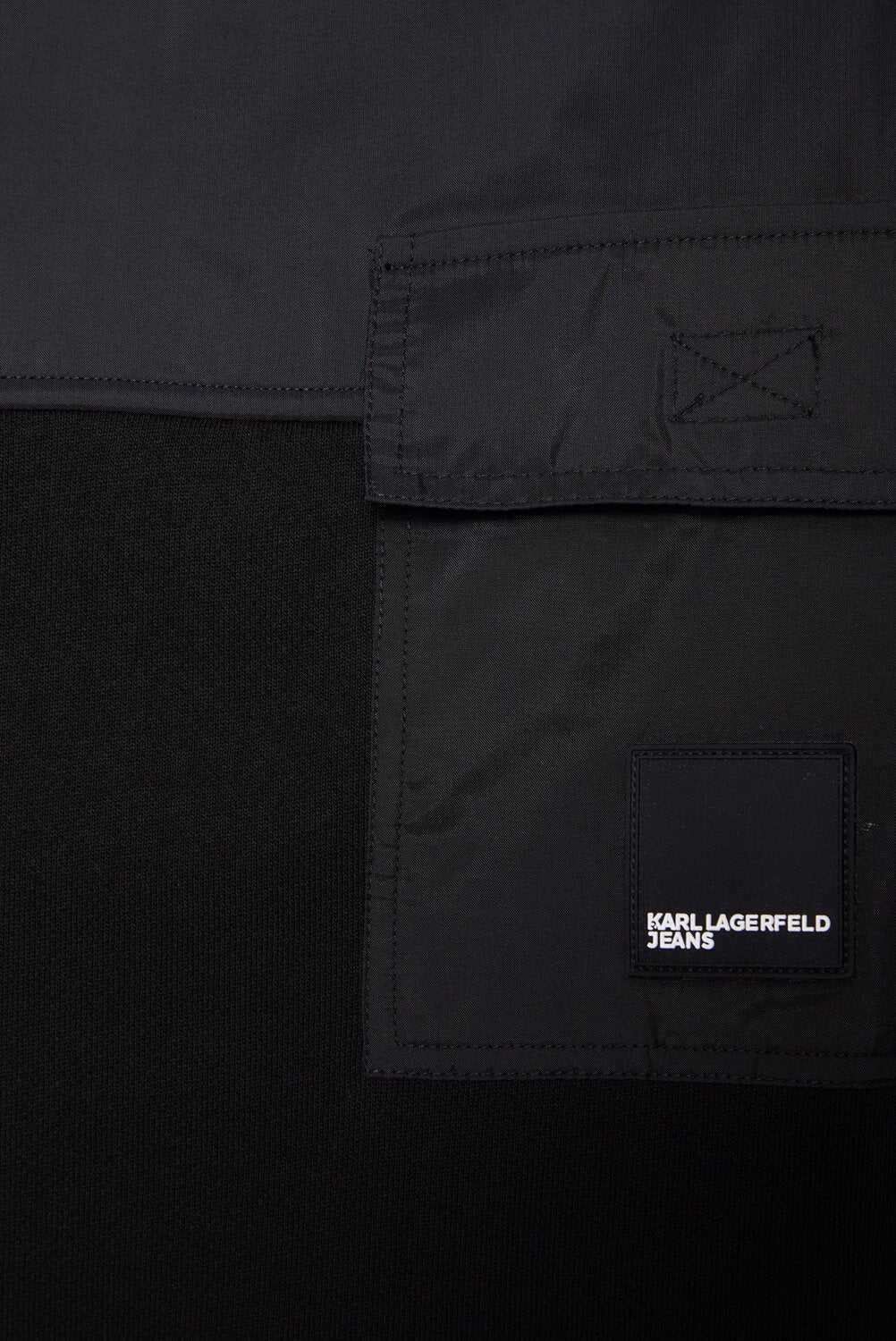 KARL LAGERFELD  Felpa Giro Con Taschino Nylon Patch Uomo |  JEK PIT