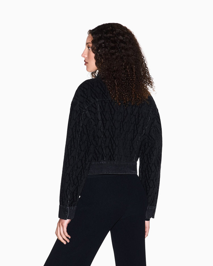 ARMANI EXCHANGE  Giubbino In Jeans Logo Allover Grande Donna |  JEK PIT