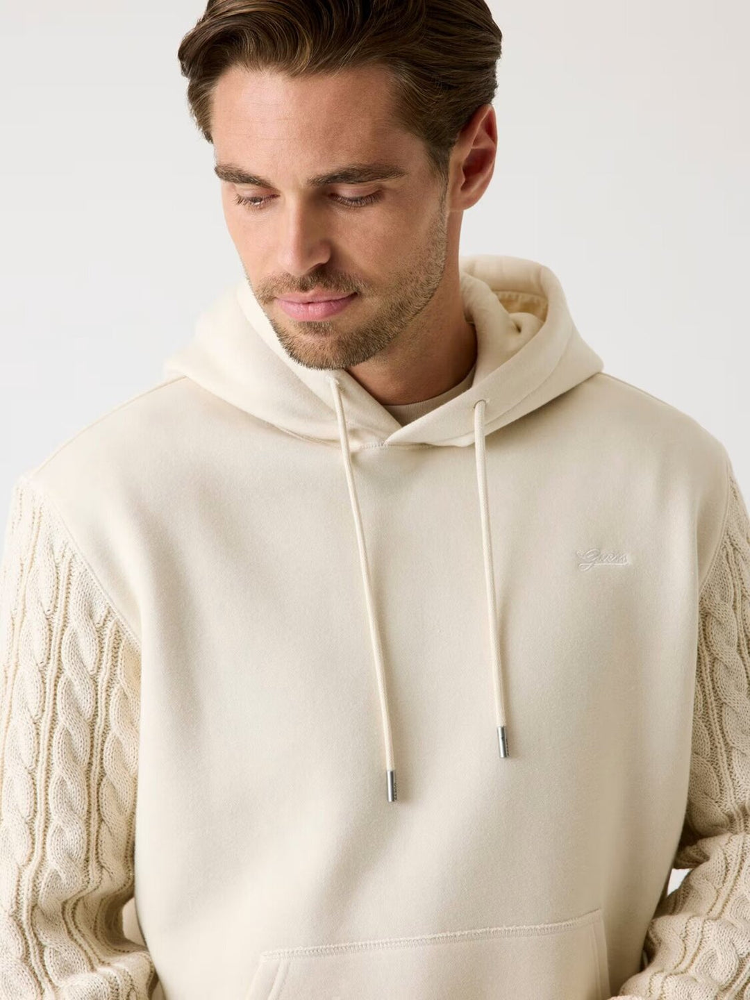 GUESS  Felpa Con Cappuccio Misto Maglia Uomo |  JEK PIT