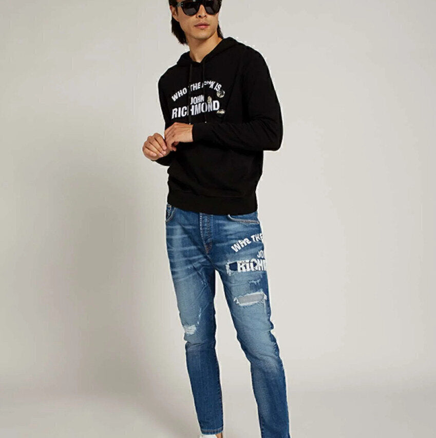 JOHN RICHMOND  Felpa Con Cappucio e Ricamo Centrale Uomo |  JEK PIT