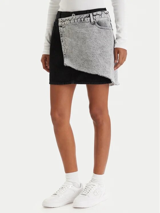 KARL LAGERFELD  Gonna Bicolore In Jeans Donna |  JEK PIT