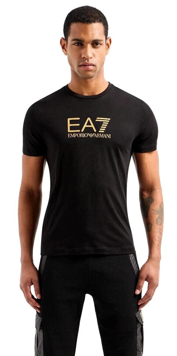 EMPORIO ARMANI EA7  t-Shirt Stampa Logo Dorato Gr Uomo |  JEK PIT