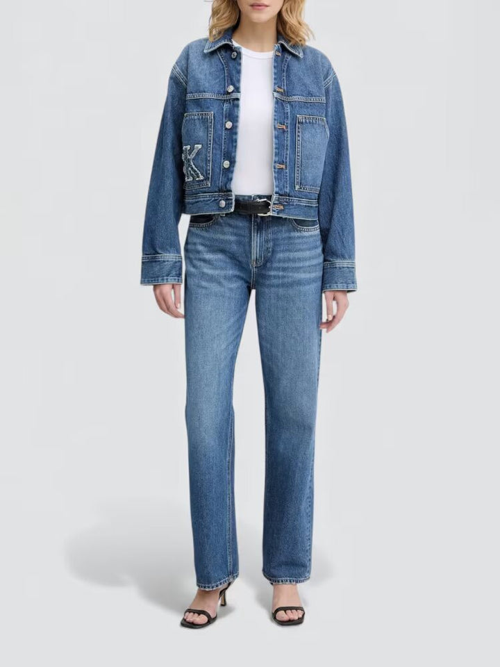 CALVIN KLEIN  Giubbino In Jeans Con Logo Su Tasca Donna |  JEK PIT