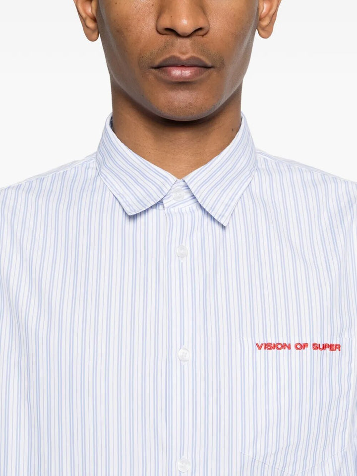 VISON OF SUPER  Camicia a Righe Con Ricamo Uomo |  JEK PIT