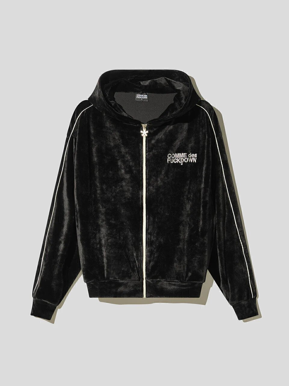 COMME DES FUCKDOWN  Felpa Cappuccio e Zip In Ciniglia Donna |  JEK PIT