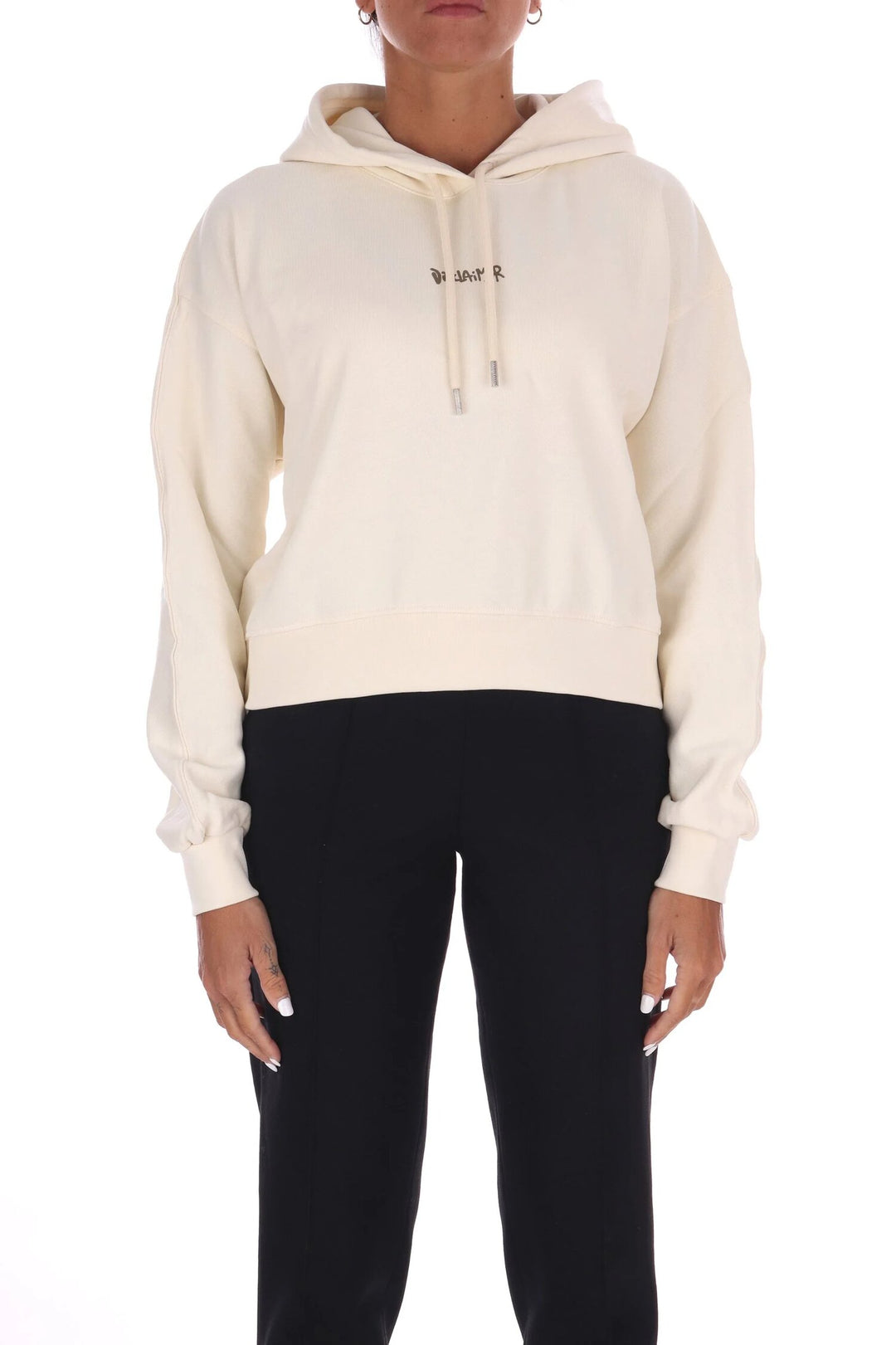 DISCLAIMER  Felpa Crop Con Cappuccio Stampa Retro Donna |  JEK PIT