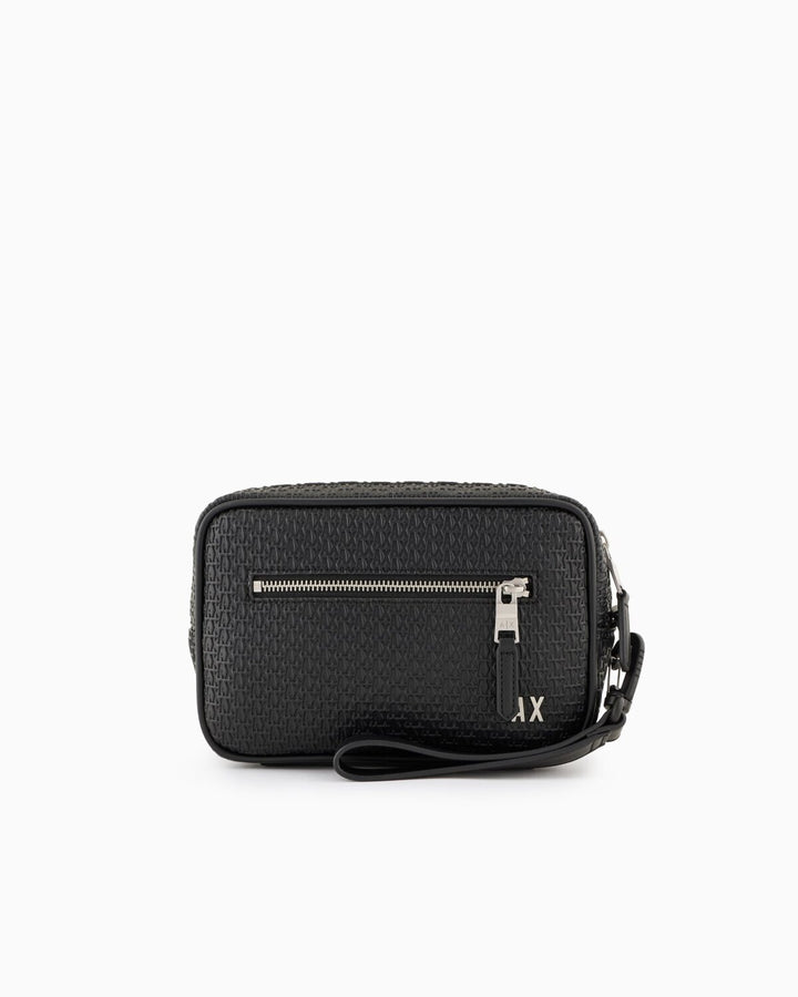 ARMANI EXCHANGE  Pochette Pelle Doppia Zip Logo Allover Uomo |  JEK PIT
