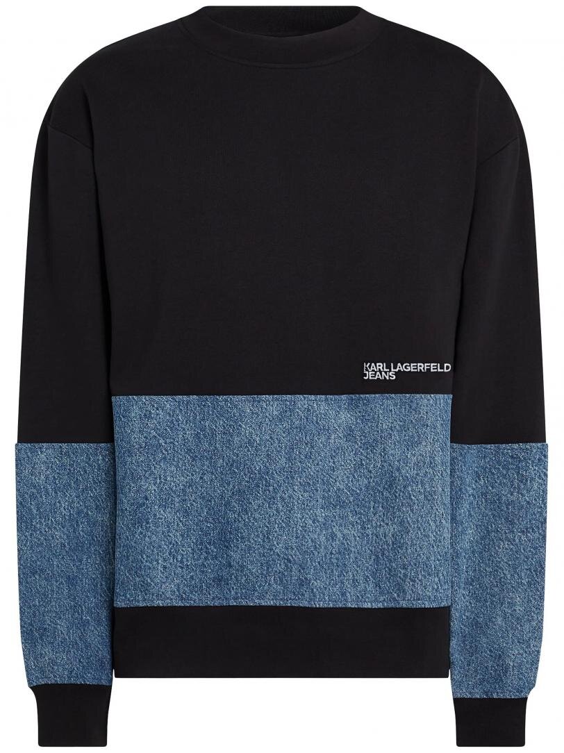KARL LAGERFELD  Felpa Relaxed Denim Riporto Jeans Uomo |  JEK PIT