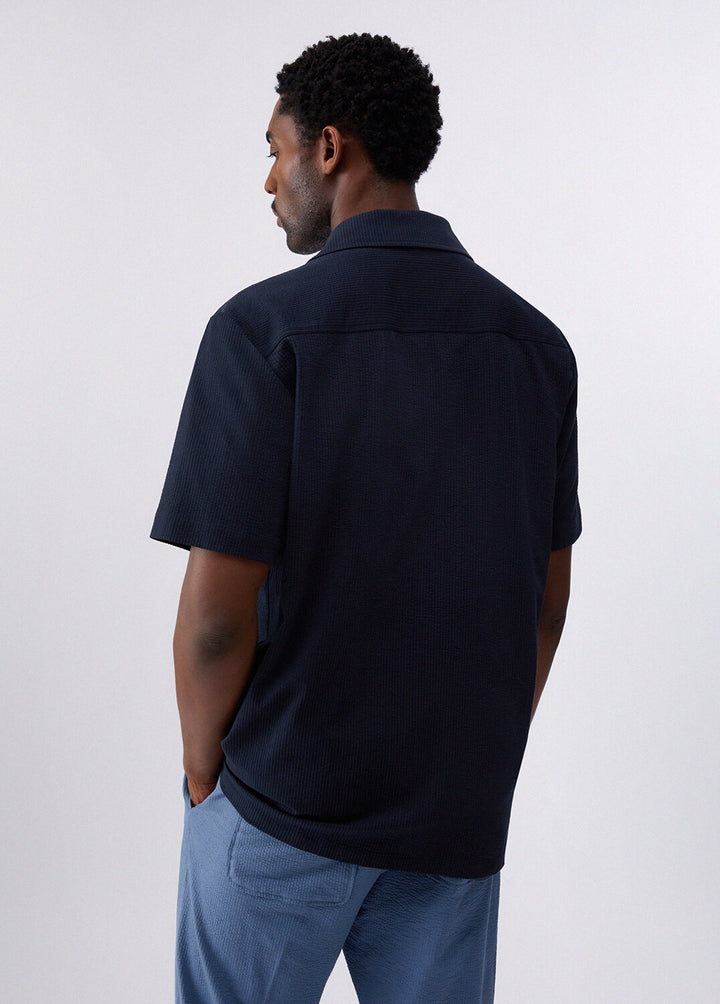 Camicia martellata LIU-JO Bowling Fit, stile casual con colletto classico e dettagli martellati, tessuto morbido e comodo.