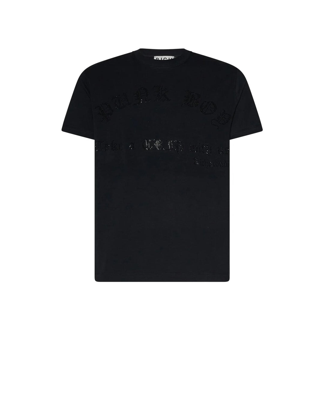 T-shirt in jersey con strass di JOHN RICHMOND X, dettaglio di strass luccicanti sul tessuto morbido.