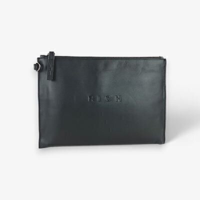 JOHN RICHMOND  Pochette Pelle Logo Rilievo Uomo |  JEK PIT