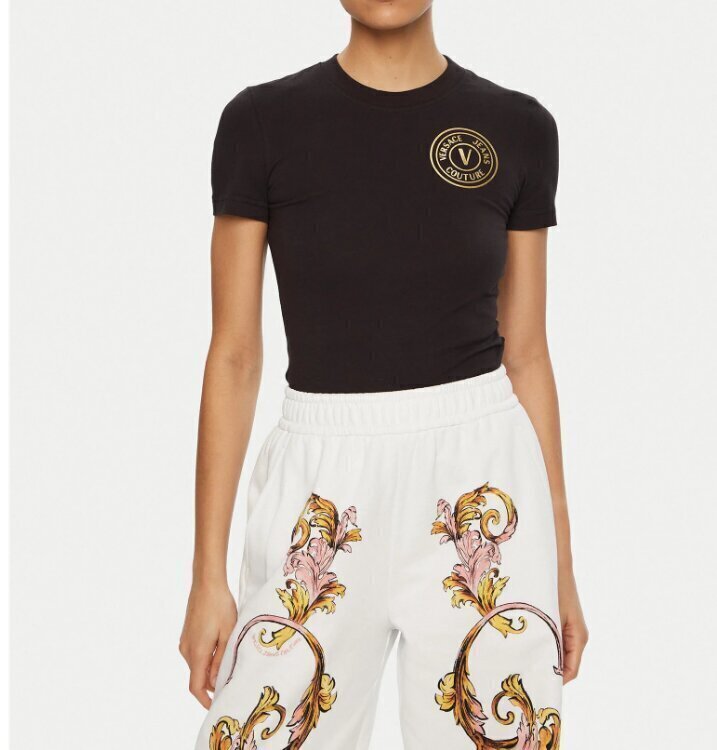 VERSACE JEANS  t-Shirt Thickfoil Logo Giro Dorato Donna |  JEK PIT