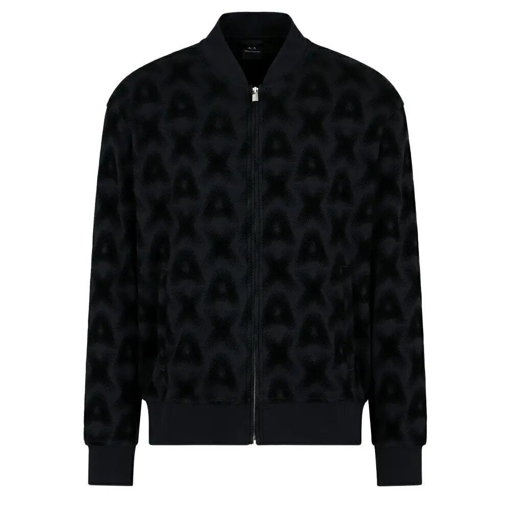 ARMANI EXCHANGE  Felpa Zip Logo Vellutato Allover Uomo |  JEK PIT