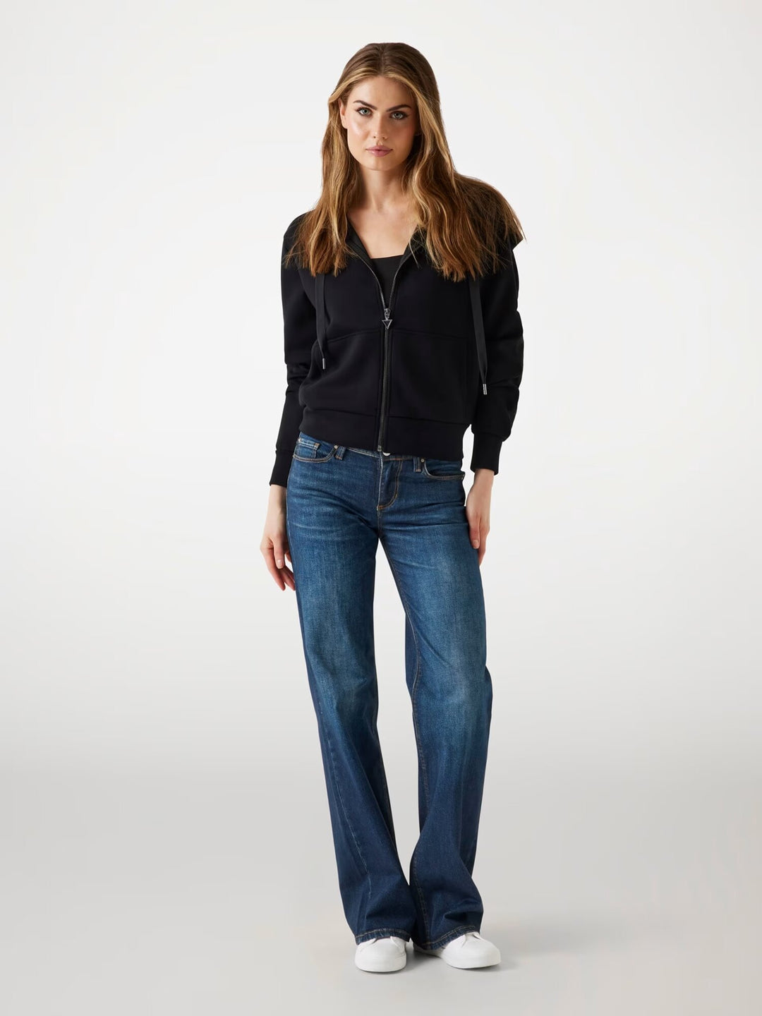 GUESS  Felpa Con Zip Logo Banda Laterale Donna |  JEK PIT